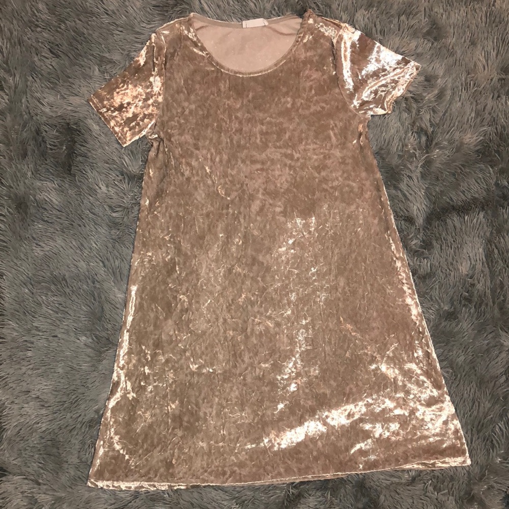 Cream colored velvet dress from tillys